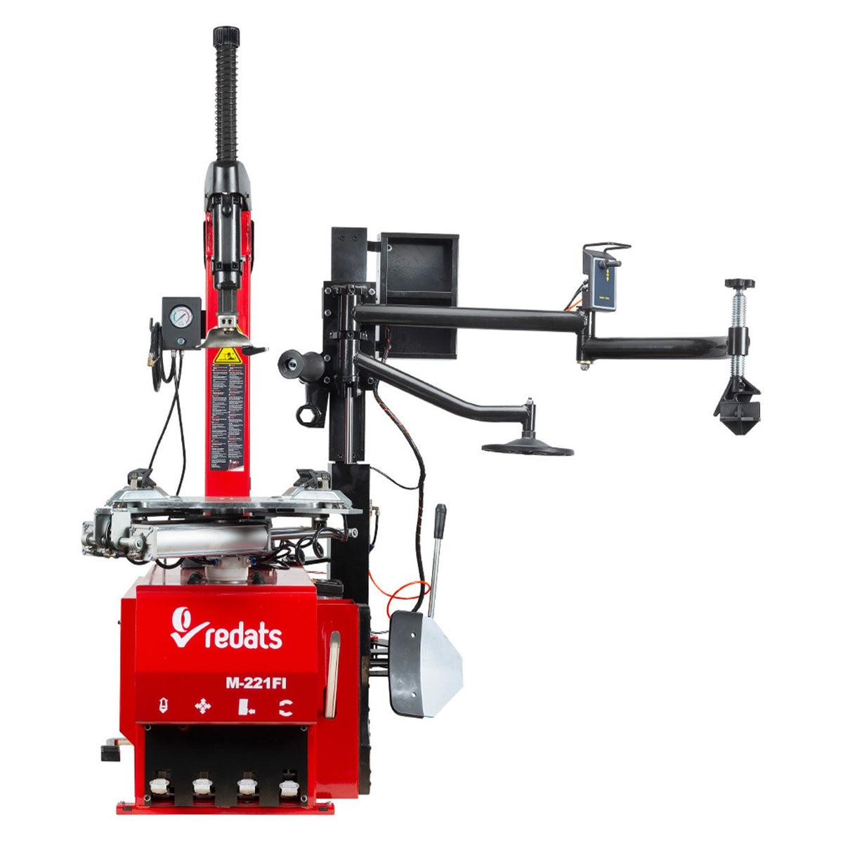 Smontagomme automatico, per ruote 12"–24", con braccio run flat, sistema di gonfiaggio integrato