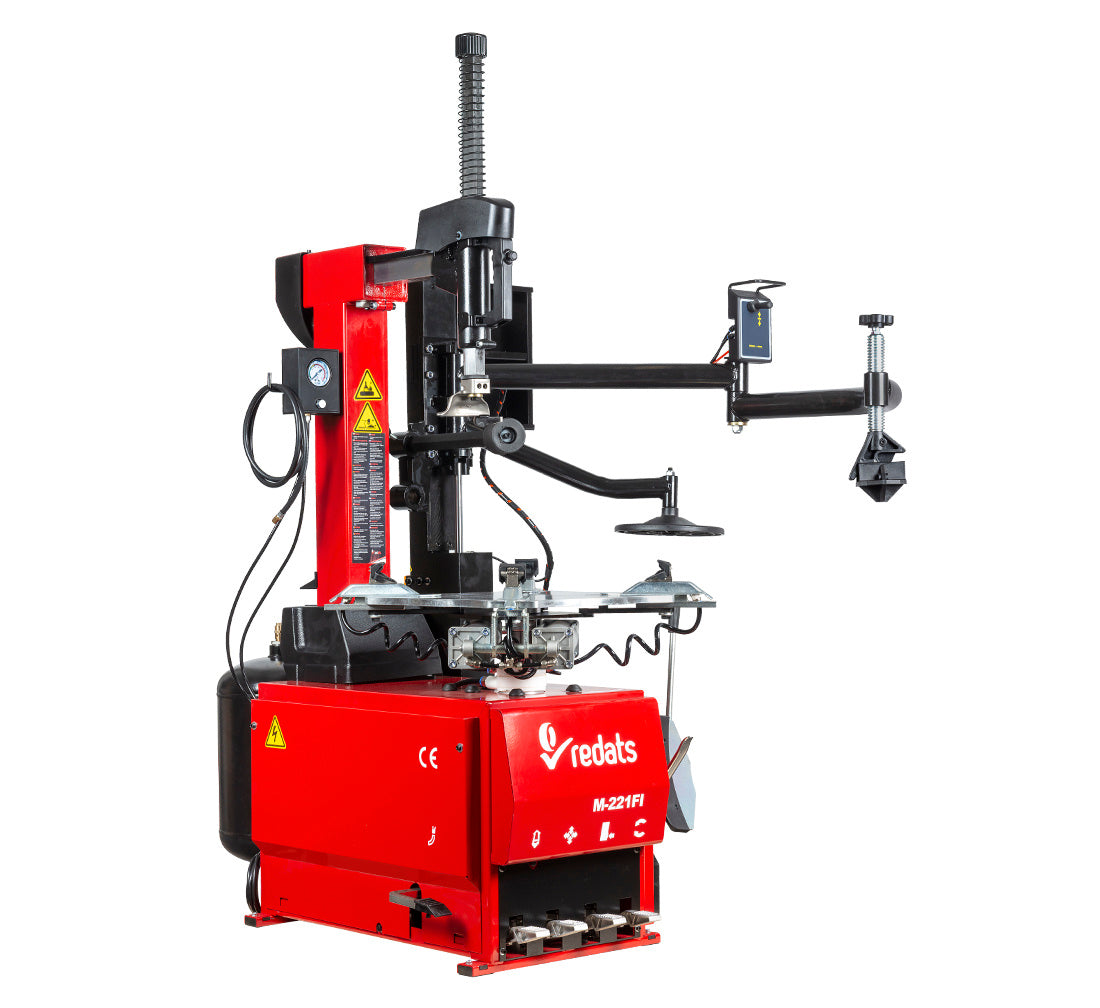 Smontagomme automatico, per ruote 12"–24", con braccio run flat, sistema di gonfiaggio integrato