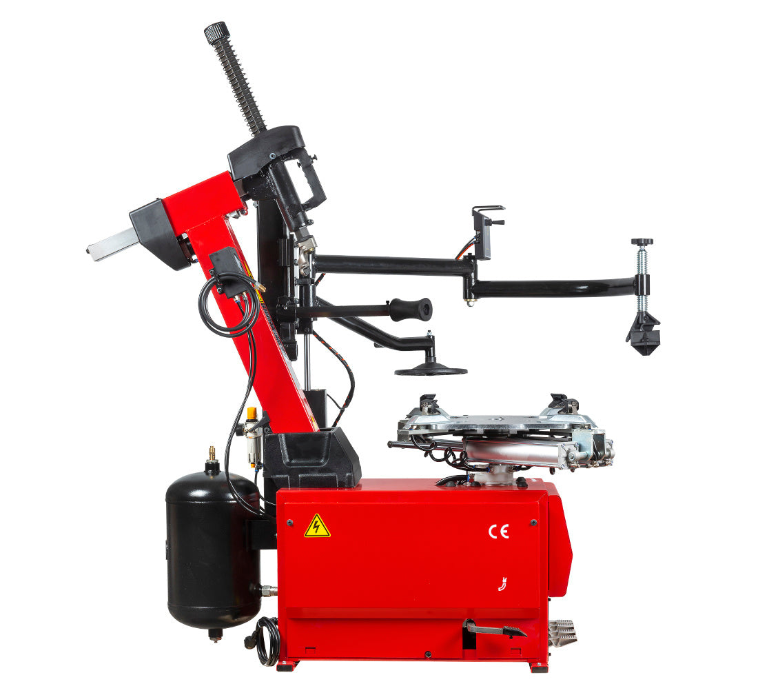 Smontagomme automatico, per ruote 12"–24", con braccio run flat, sistema di gonfiaggio integrato