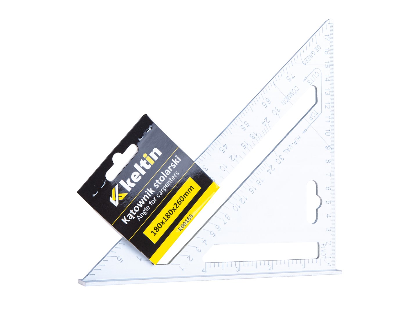 Squadra da falegname e per edilizia professionale ,utensile per carpentiere, per misurazioni rapide, 180 x 180 x 255mm