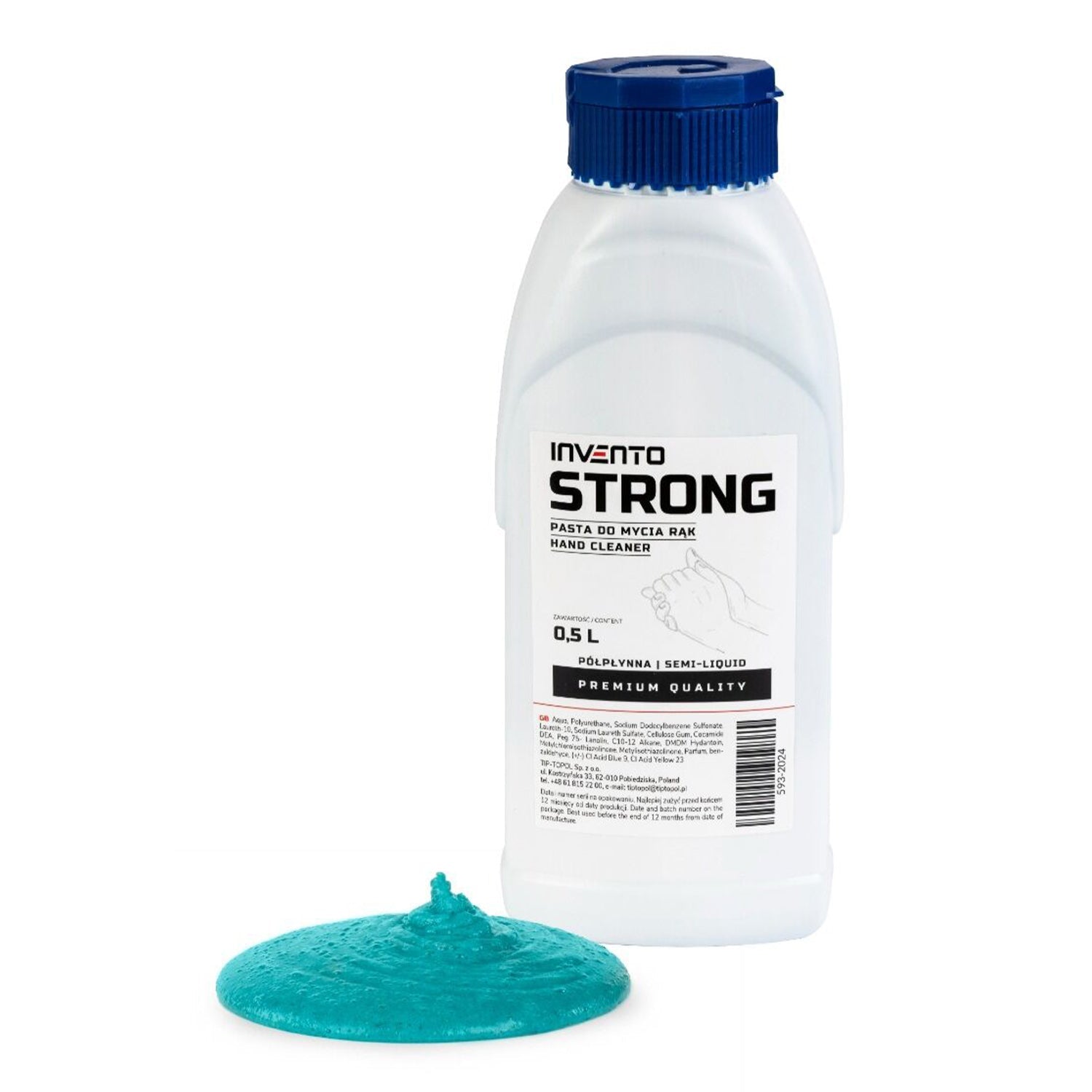 Gel detergente per mani 0,5 l, lavamani Strong Invento