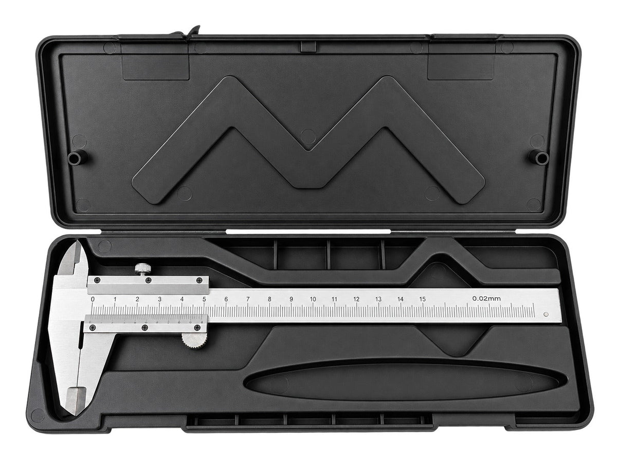 Calibro a corsoio, campo di misura 150 mm, strumento micrometrico di misurazione della profondita ad alta precisione, per uso professionale e fai da te, Gebo Tools