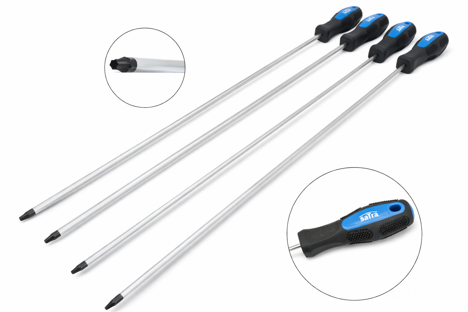 Set di 4 cacciaviti extra lunghe TX per viti Torx T15, T20, T25, T30 con punta magnetica, 450 mm