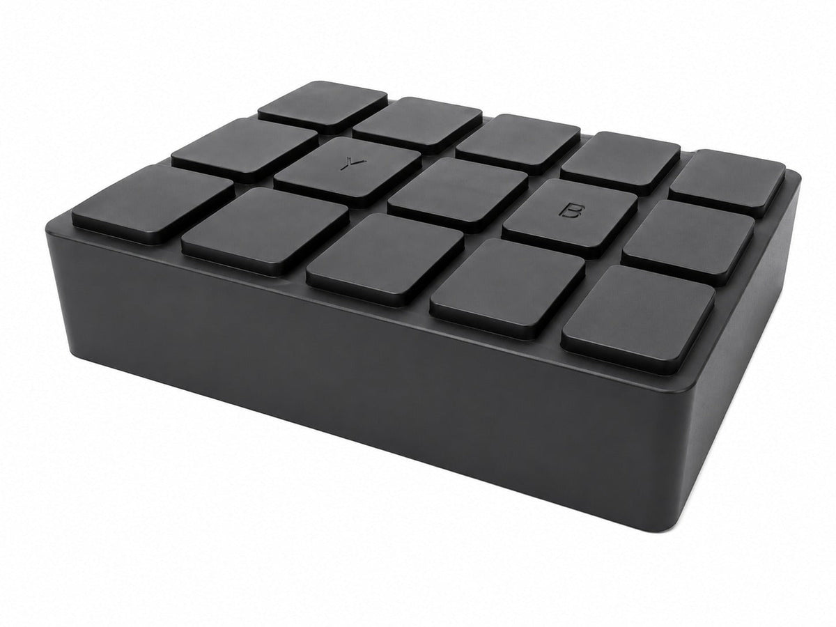 Tampone in gomma rettangolare, tappettino per cric sollevatore, cuscinetto auto, tamponi universali per ponti sollevatori a forbice 160x120x40 mm Gebo Tools
