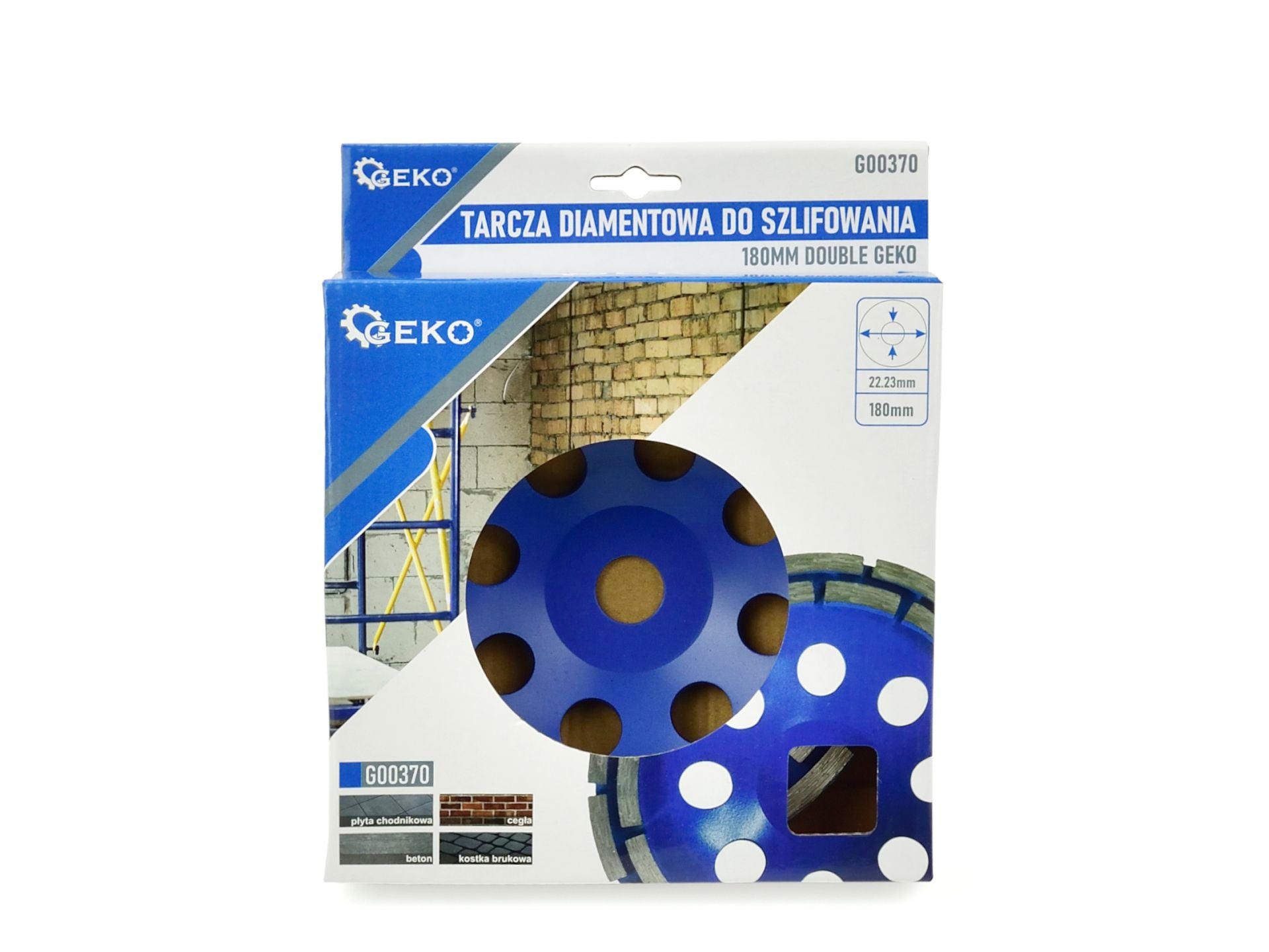Disco abrasivo diamantato per levigatura cemento calcestruzzo, pietre molto dure e di media durezza, mattoni in ceramica, pavé, lastre per pavimentazioni e per terrazze,diametro 180 mm, doppia fila, disco abrasivo diamantato universale