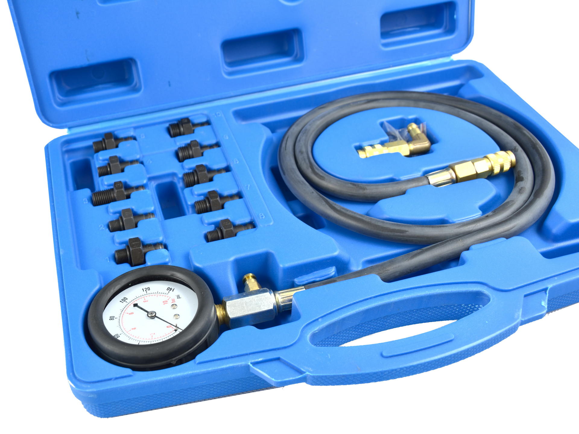 Misuratore pressione olio, tester strumento di misurazione olio, set per test pressione dell'olio, 0 - 10bar (0 - 140psi), modello 2