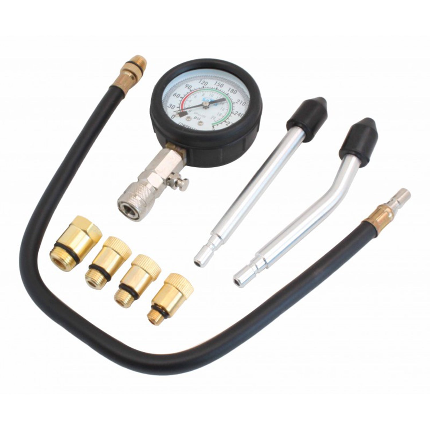 Set di tester compressione per motori a benzina, compressione motore per auto e camion, 0-20 bar, set da 8 pezzi per ripristinare compressione motore