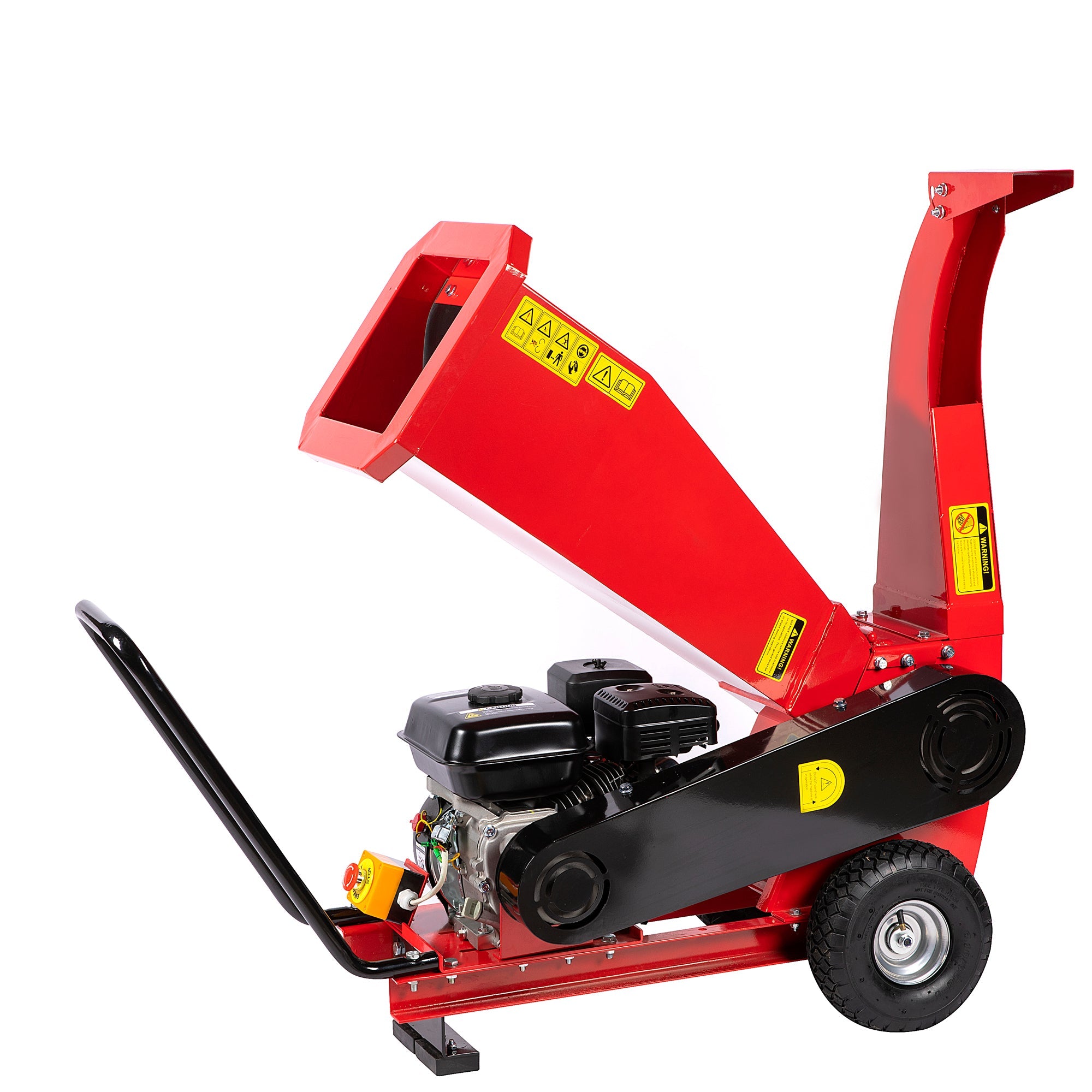 Trituratore orizzontale per rami e tronchi a benzina, biotrituratore a scoppio, cippatore, 6, 5 CV, 196 CC,da hobby e fai da te