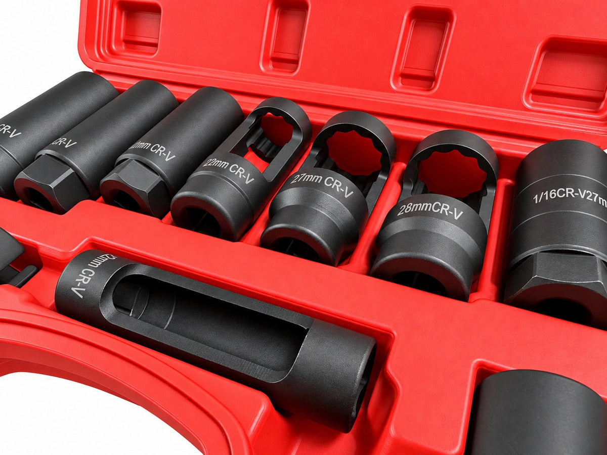 Set chiavi universali per smontaggio sonda lambda, kit bussole sensore di ossigeno O2, 10 pezzi, Gebo Tools