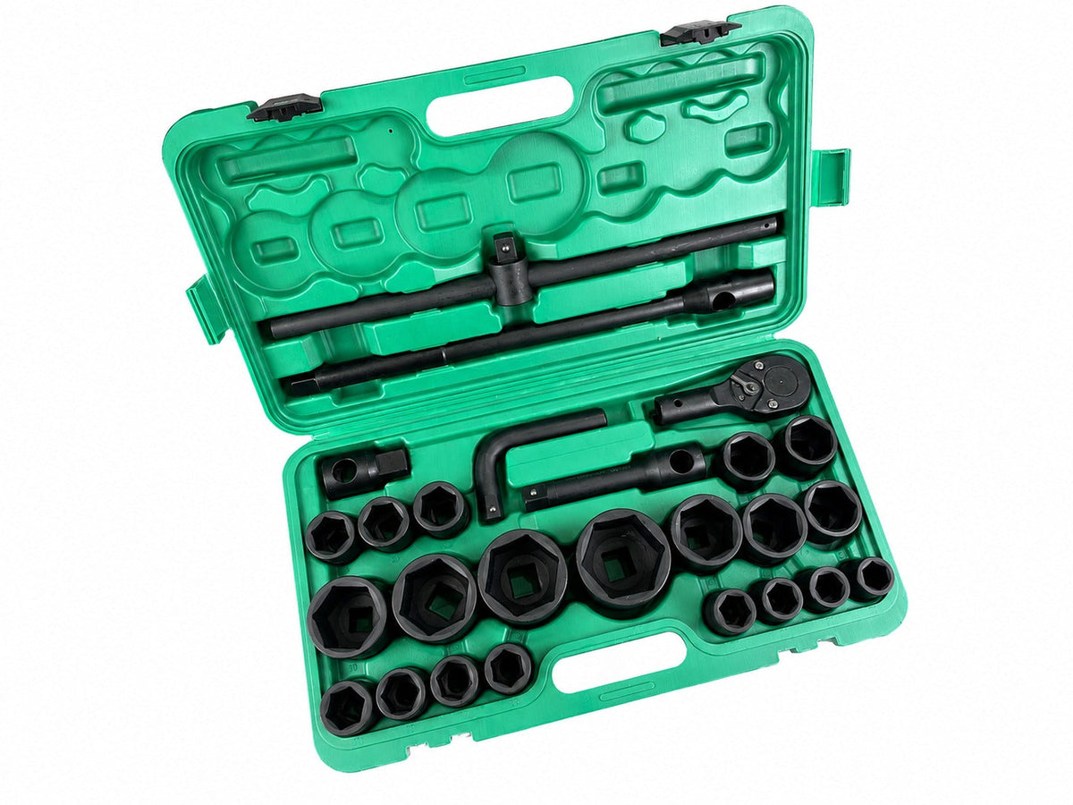 Set bussole a impatto con cricchetto e prolunghe 3/4" 1'', 26 pezzi Gebo Tools