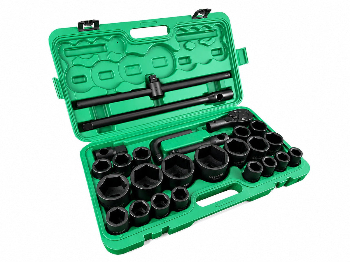 Set bussole a impatto con cricchetto e prolunghe 3/4" 1'', 26 pezzi Gebo Tools
