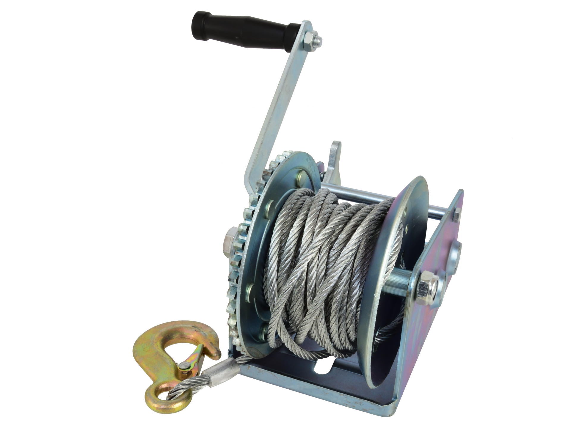 Verricello manuale, portata massima 1150 kg, cavo da 10 m, ideale per traino di veicoli, barche e attrezzature