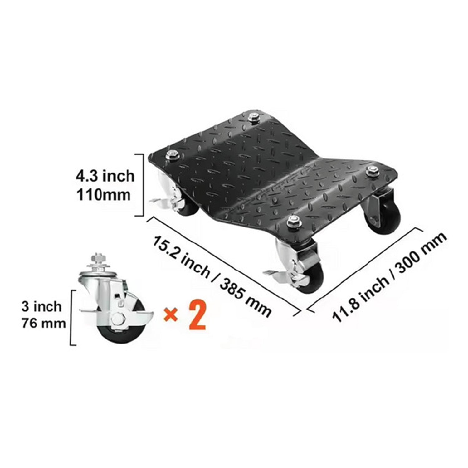 Carrello sposta auto 2 pezzi carico, pedana carrello auto moto