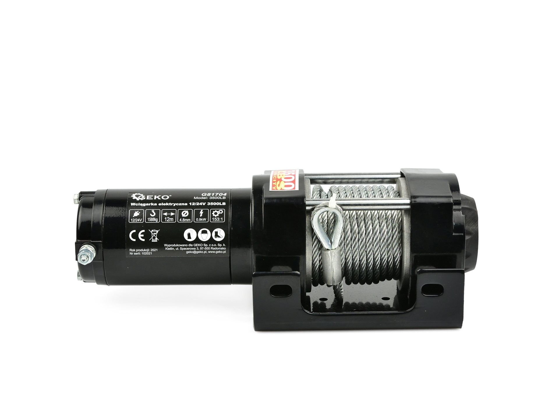 Verricello, portata massima 3500 lb / 1588 kg, ideale per traino di veicoli, barche e attrezzature, con telecomando wireless senza fili, 12 V