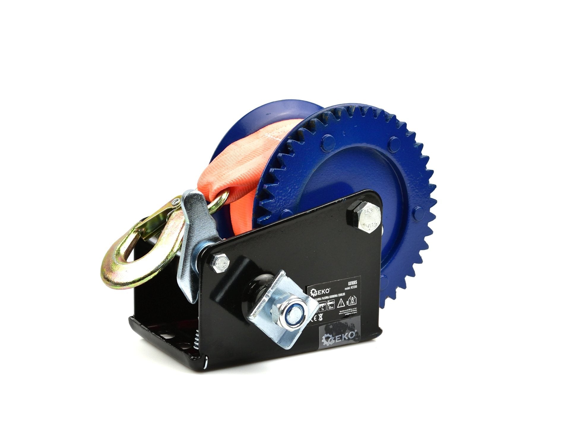 Verricello manuale con cinghia da 7m, verricello resistente per rimorchi auto, camion e recupero di emergenze, verricello manuale a cinghia, portata 545 kg
