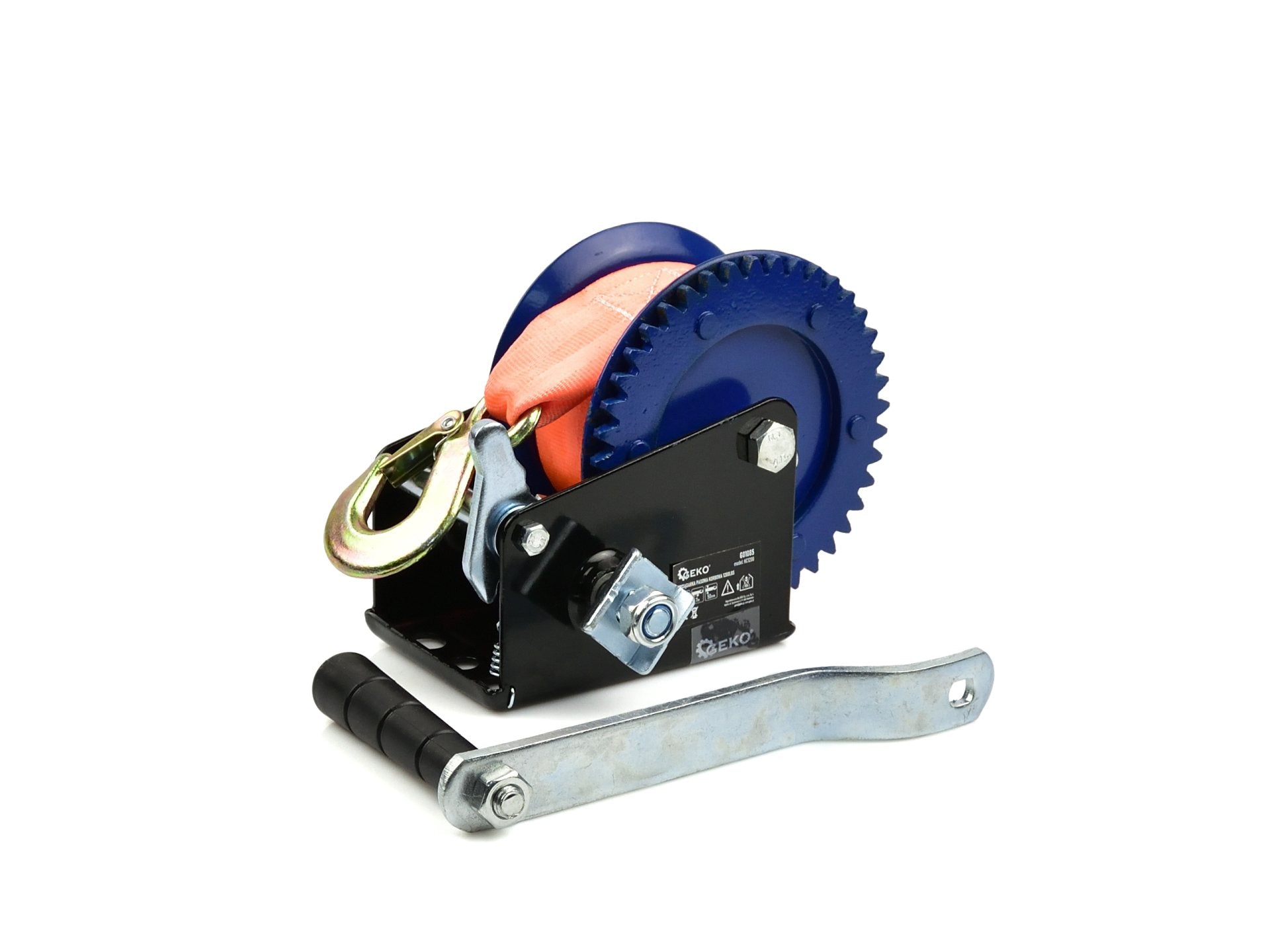 Verricello manuale con cinghia da 7m, verricello resistente per rimorchi auto, camion e recupero di emergenze, verricello manuale a cinghia, portata 545 kg