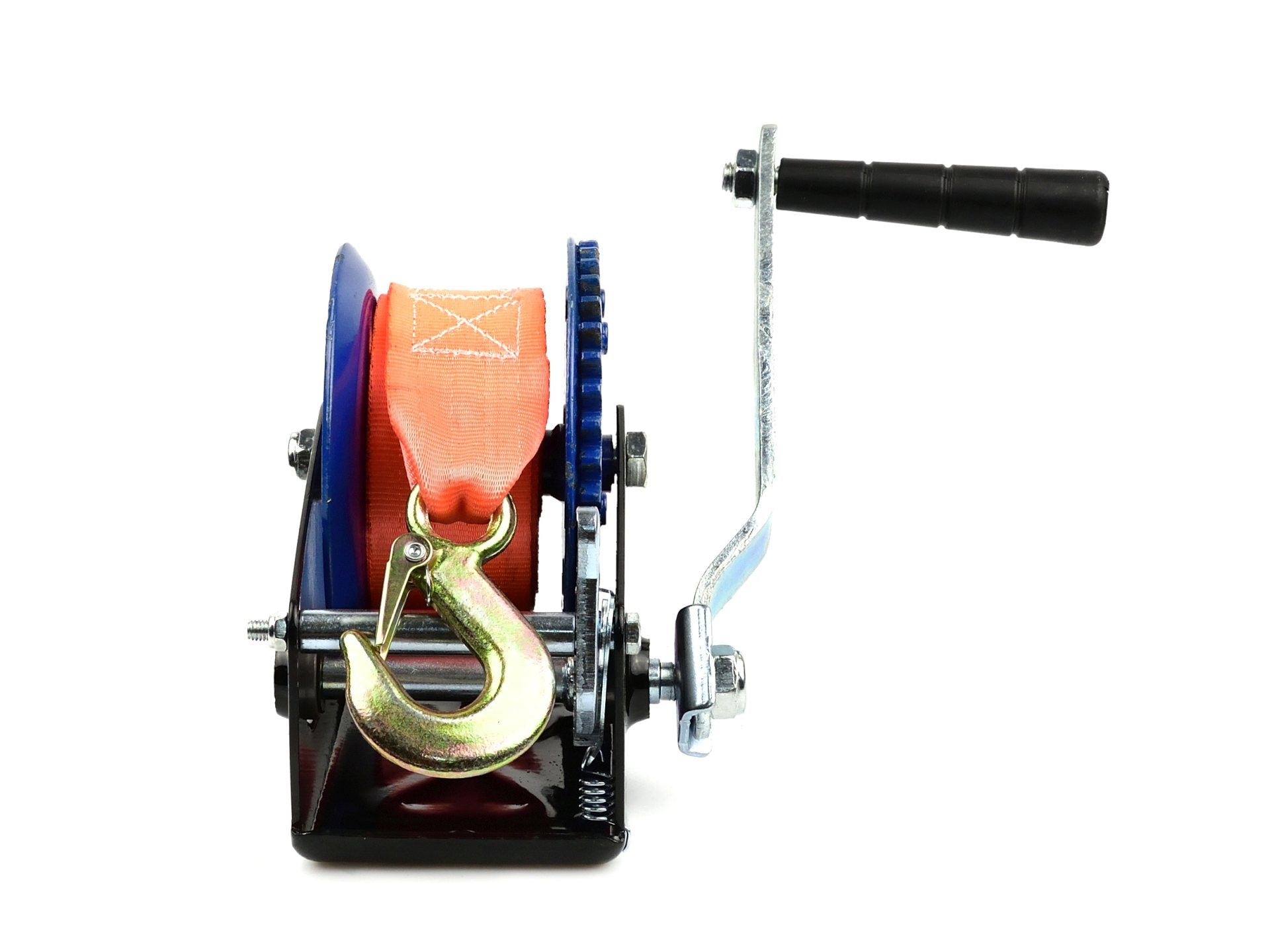 Verricello manuale con cinghia da 7m, verricello resistente per rimorchi auto, camion e recupero di emergenze, verricello manuale a cinghia, portata 545 kg