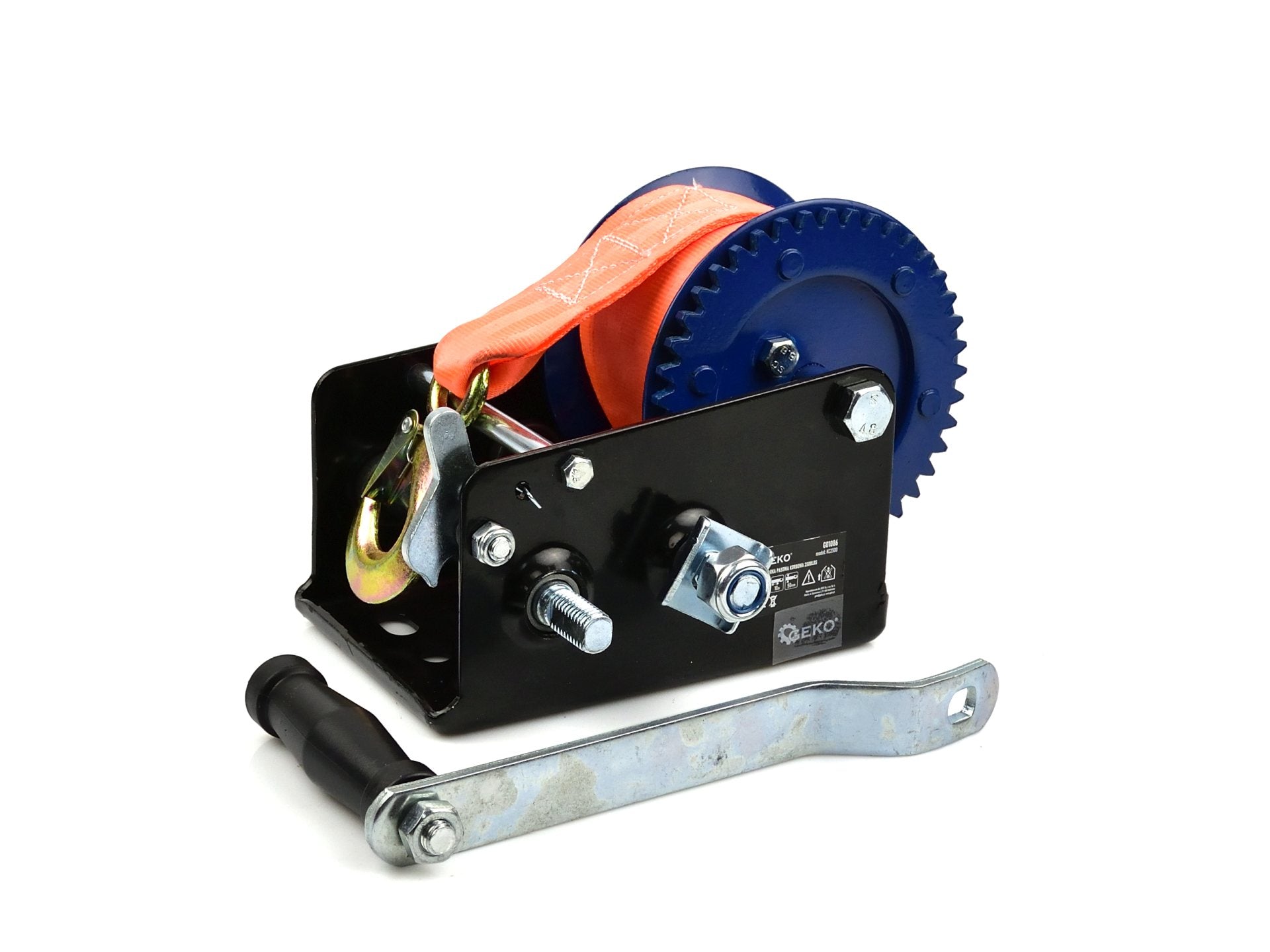 Verricello manuale con cinghia da 10m, verricello resistente per rimorchi auto, camion e recupero di emergenze, verricello manuale a cinghia, portata 1133 kg