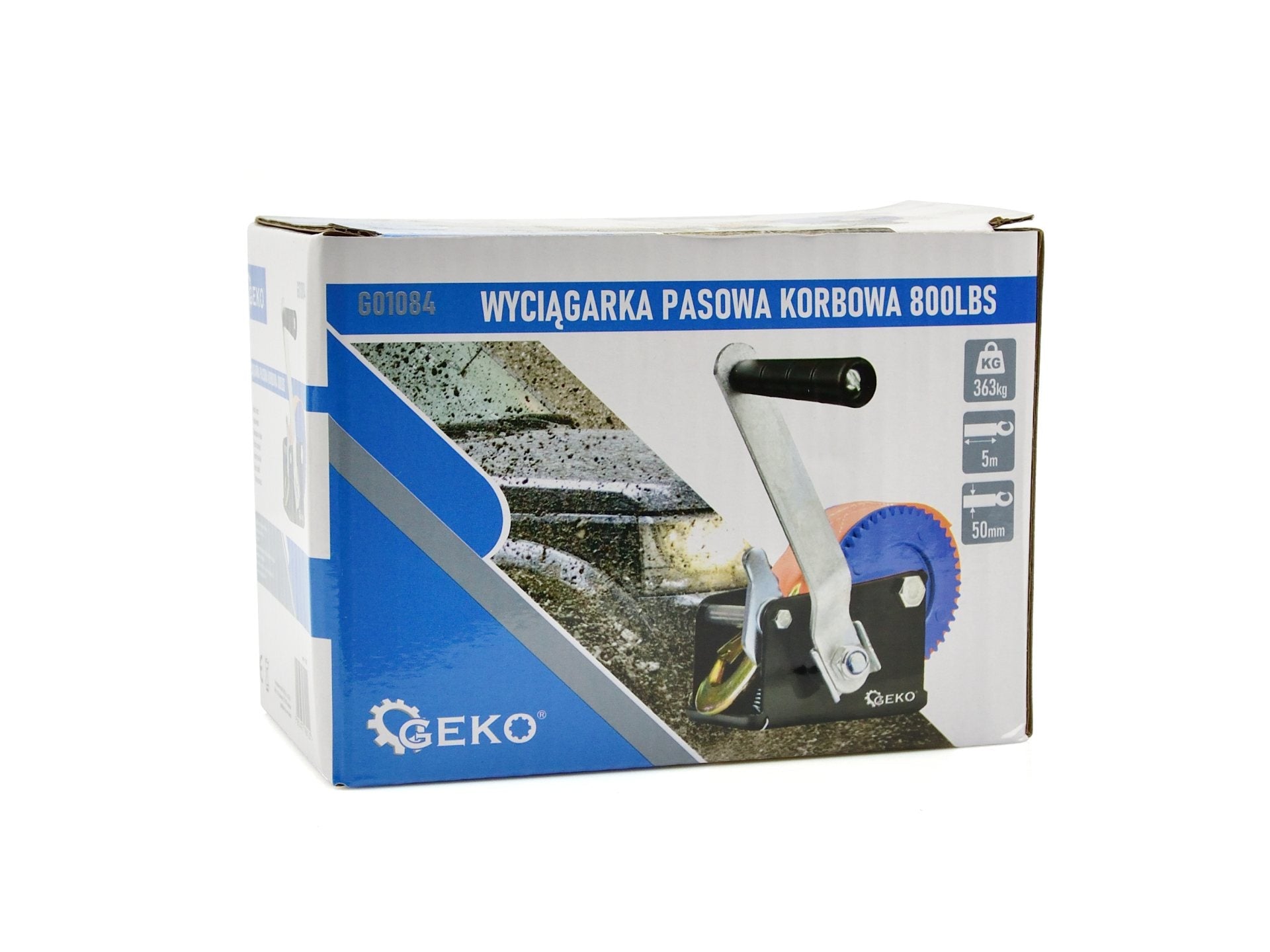 Verricello manuale con cinghia da 5m, verricello resistente per rimorchi auto, camion e recupero di emergenze, verricello manuale a cinghia, portata 363 kg