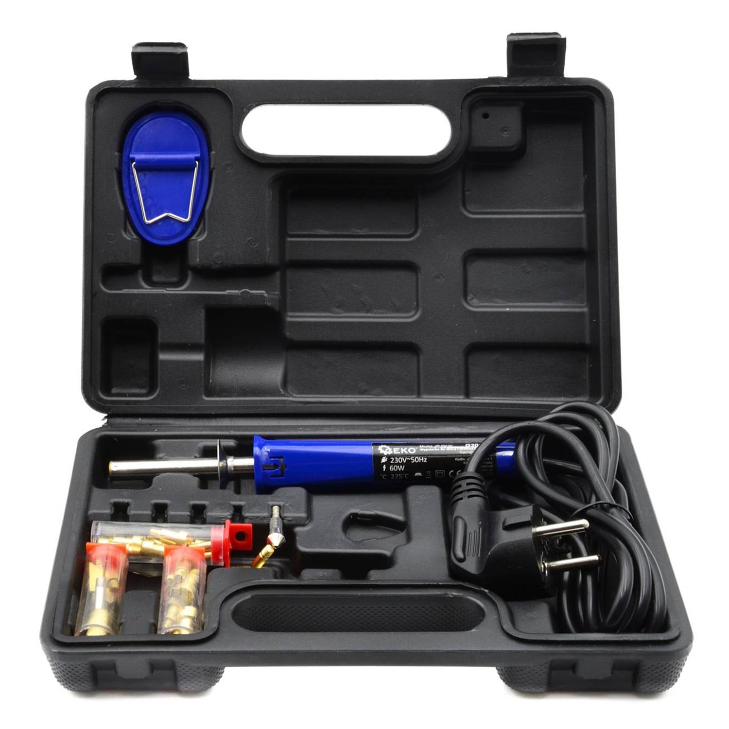 Kit Saldatore pirografo decorazione legno cuoio a caldo punte con accessori 60W, kit pirografia legno 23 pezzi, portatile kit saldatore, pelle utensili elettrici intagliare bruciare goffrare, custodia per il trasporto, Geko