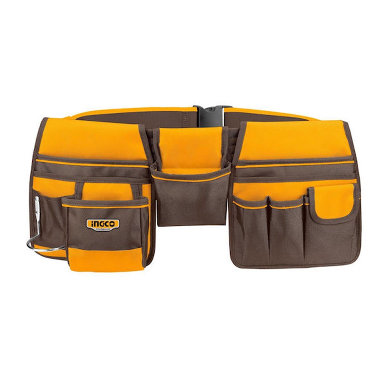 Cintura porta attrezzi in pelle con 10 tasche, cintura da lavoro portautensili per costruttori, falegnami, carpentieri, giardinieri, elettricisti, grembiule marsupio uomo, Ingco