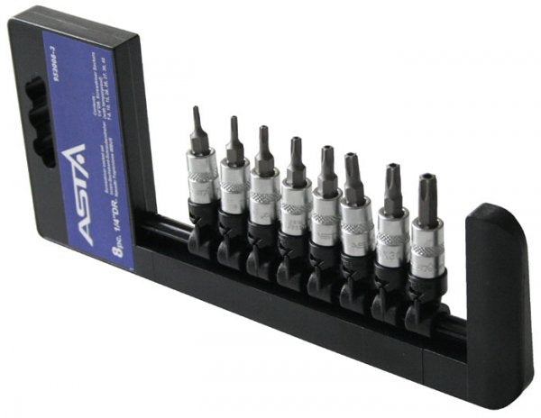 Set 8 chiavi a bussola Torx T8 - T40 con attacco 1/4" acciaio temprato, 8 pezzi