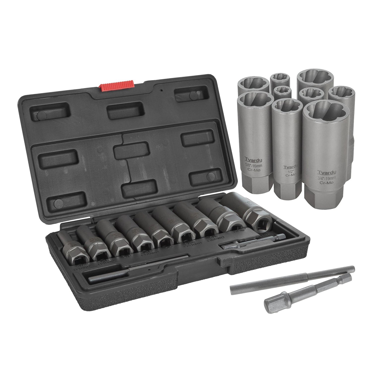 Set chiavi a bussola lunghe, kit bussole in acciaio Cr-Mo 6–19 mm