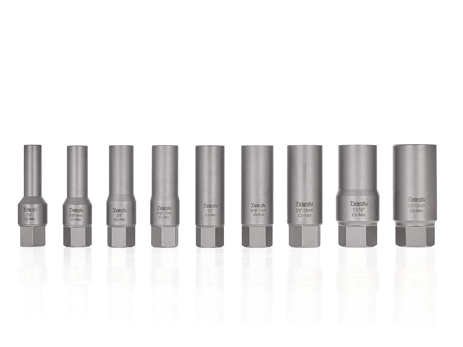 Set chiavi a bussola lunghe, kit bussole in acciaio Cr-Mo 6–19 mm