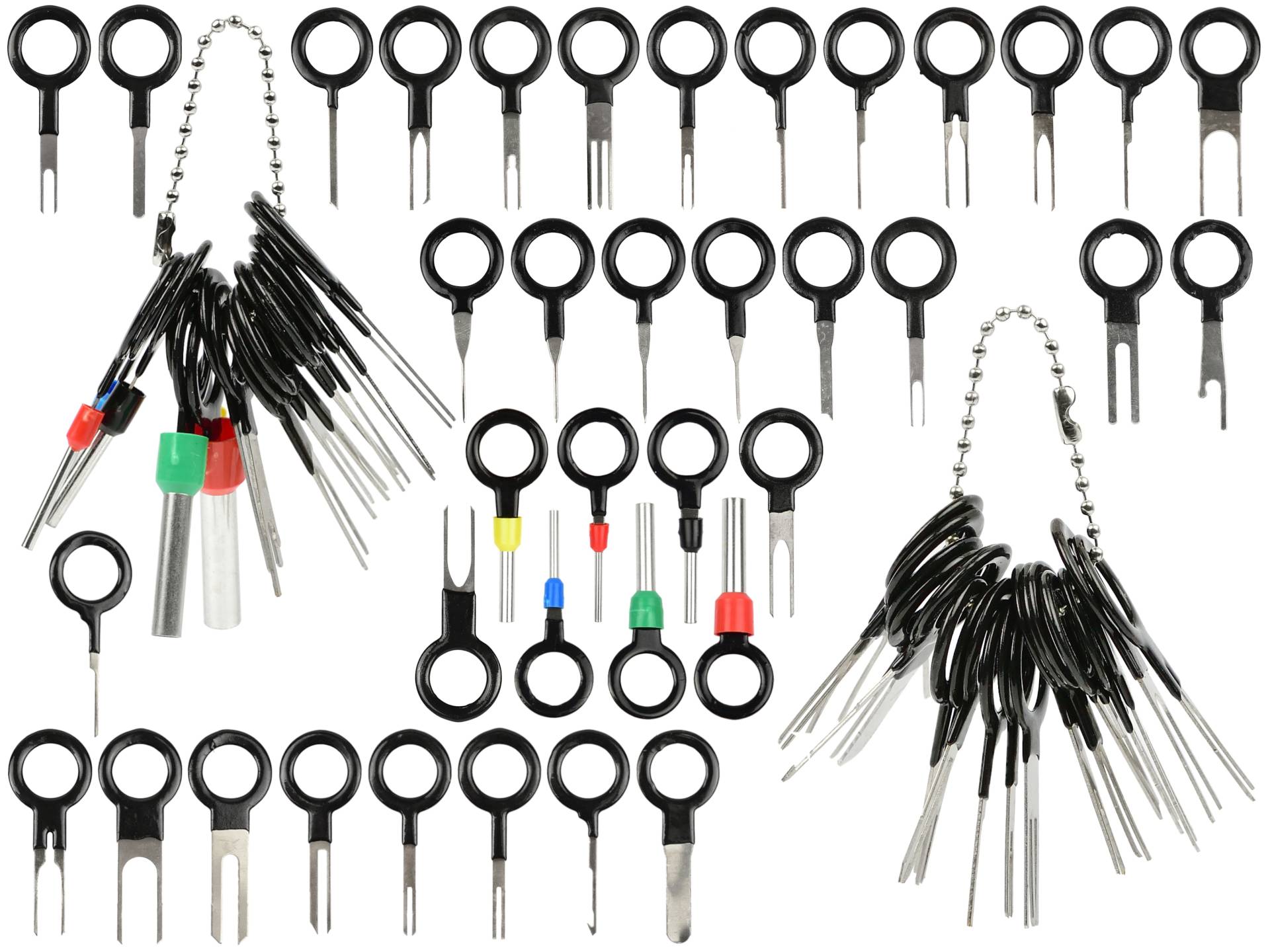 Strumenti di rimozione terminale, connettore per auto elettrico, PIN estrattore, riparazione strumenti chiave set, per connettori crimpare per cablaggio elettrico auto per riparazione auto, 38 pezzi