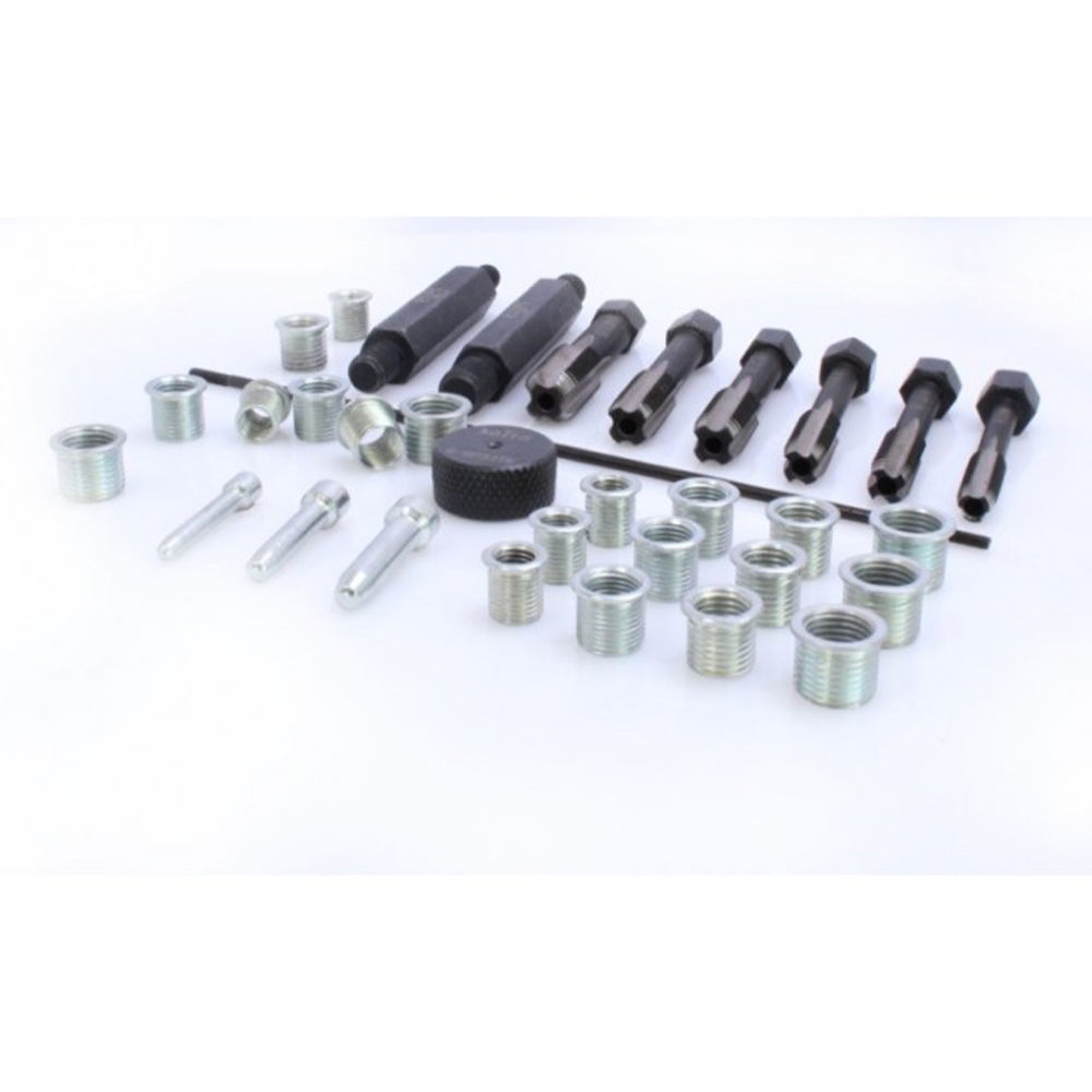 Kit di riparazione per filetti candelette, M8, M10, M12, M14, 33 pz., kit ripristino filetti candele