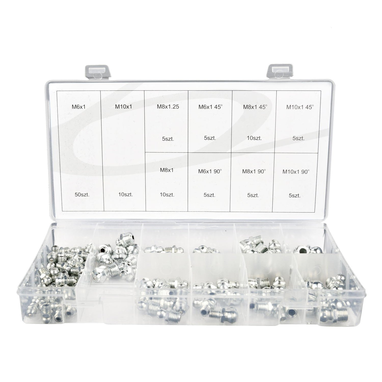 Set di ingrassatori grasso raccordo assortimento M6 M8 M10, 110 pezzi in dritto e angolato 45° 90°, kit ingrassatori per manutenzione meccanica, Geko