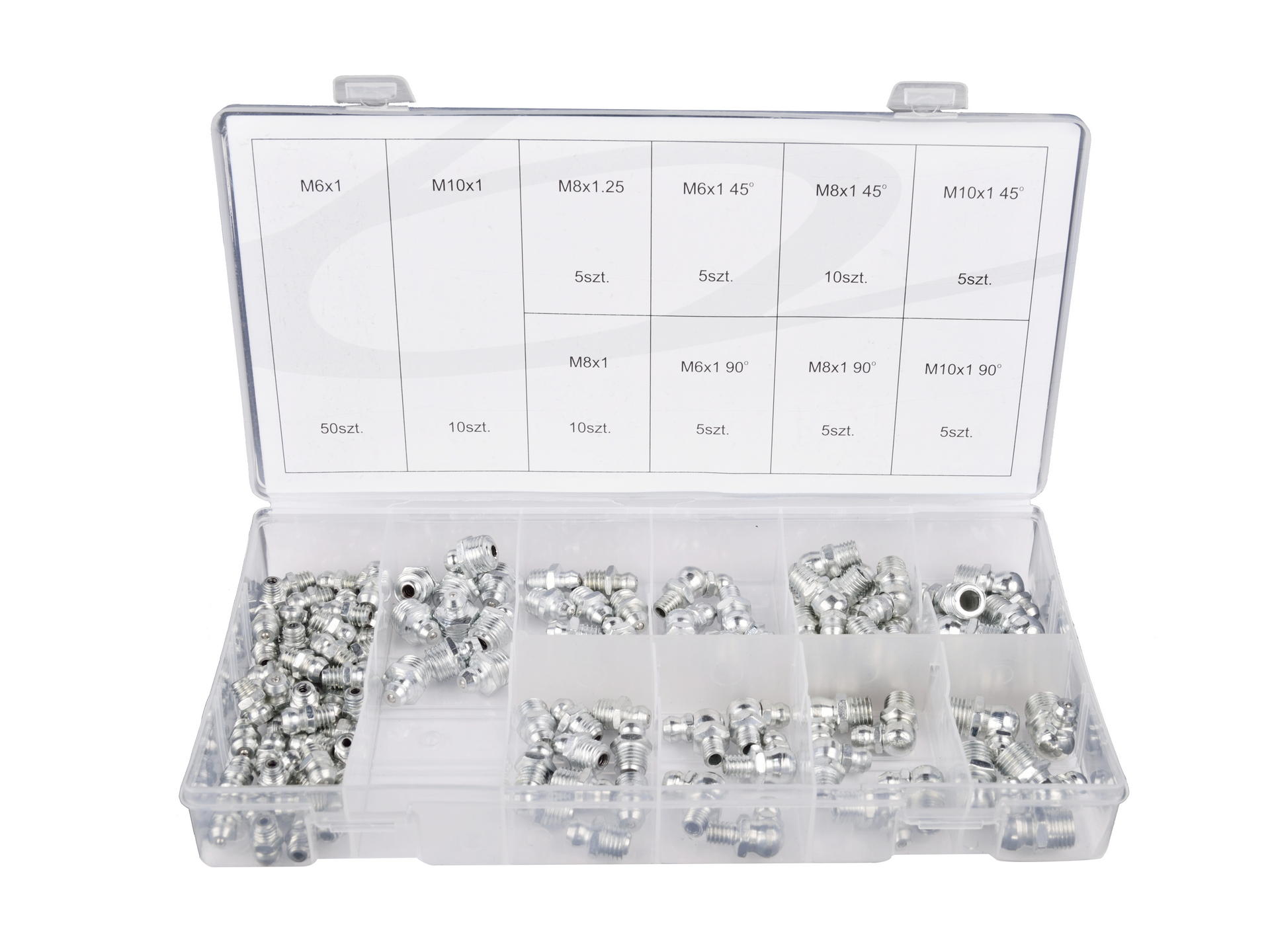 Set di ingrassatori grasso raccordo assortimento M6 M8 M10, 110 pezzi in dritto e angolato 45° 90°, kit ingrassatori per manutenzione meccanica, Geko