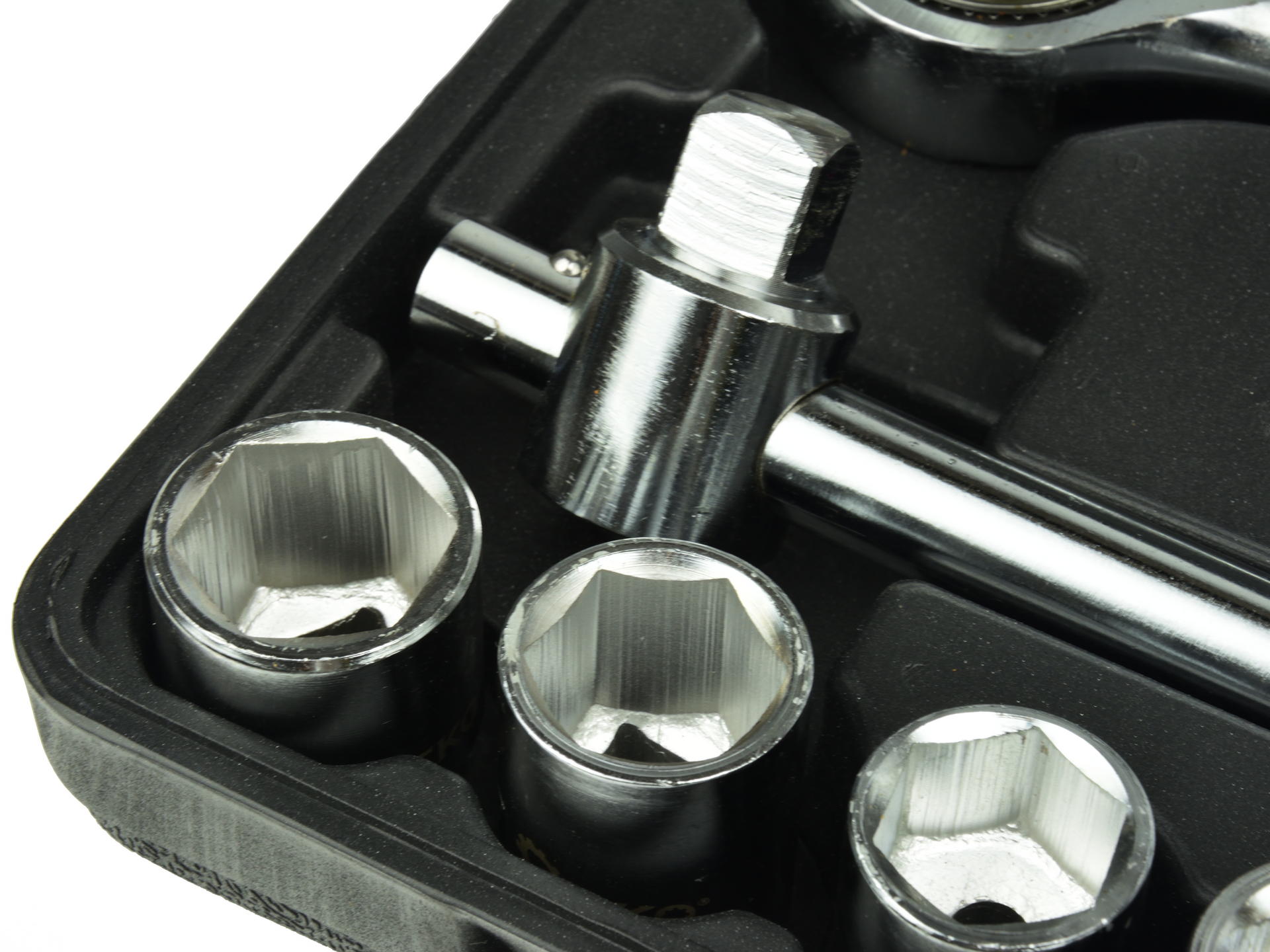 Set di bussole con cricchetto reversibile, esagonali, estensibile, 19–50 mm (3/4"), 21 pz., con prolunghe, Geko