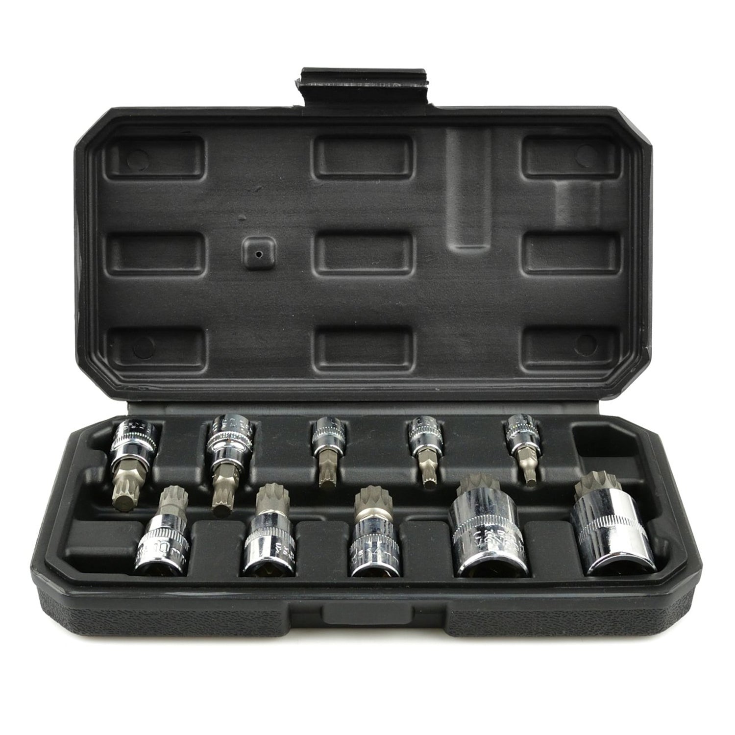 Set di 10 chiavi a bussola XZN Spline, tipo M, M4-M18 per 1/2", 1/4", set di punte a doppia scanalatura, 10 pezzi