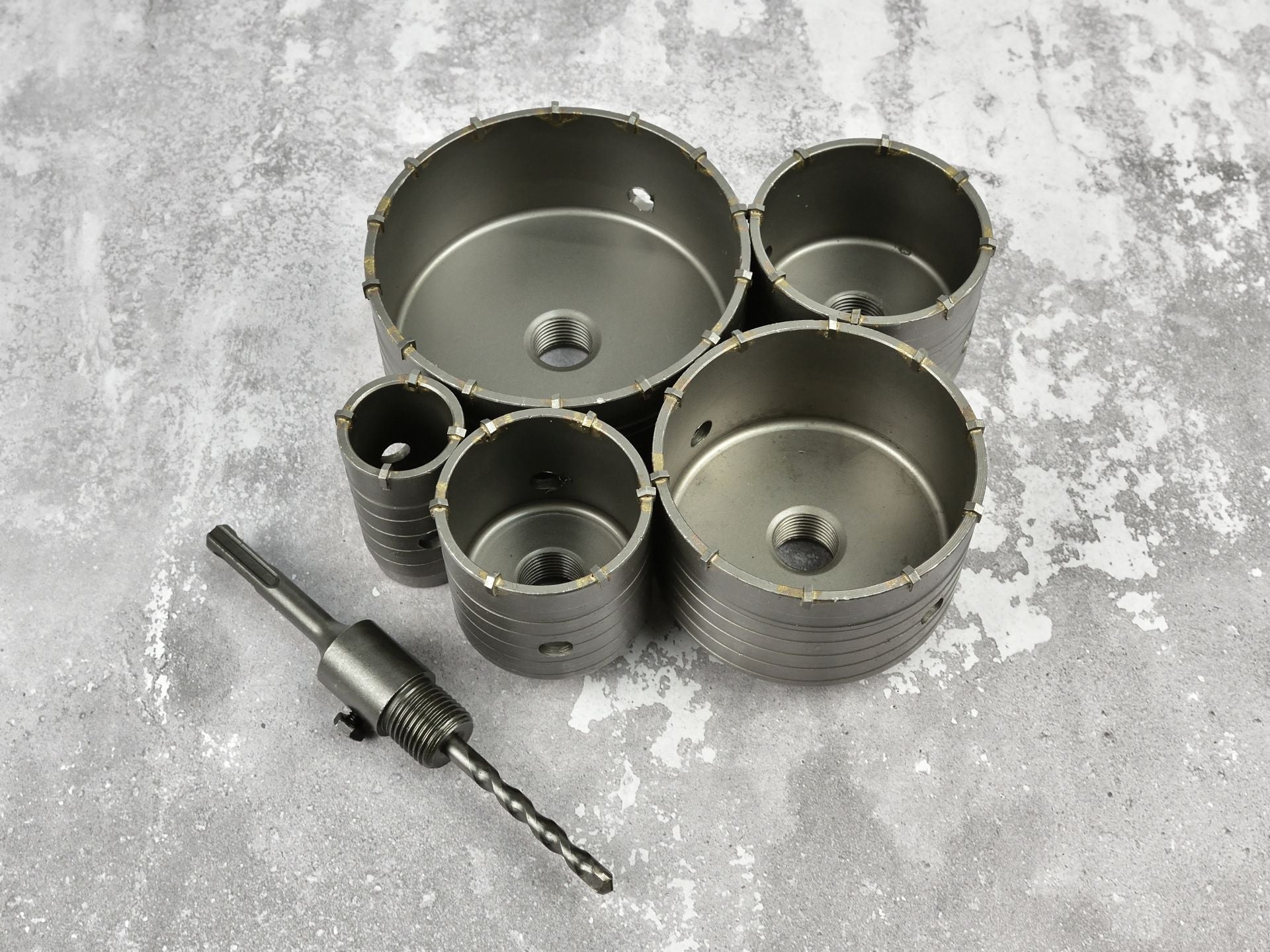 Cordoni robellanti diamantati a 6 pezzi, set di corone per calcestruzzo a secco, attacco SDS Plus, per mattoni di cemento, cemento, muratura