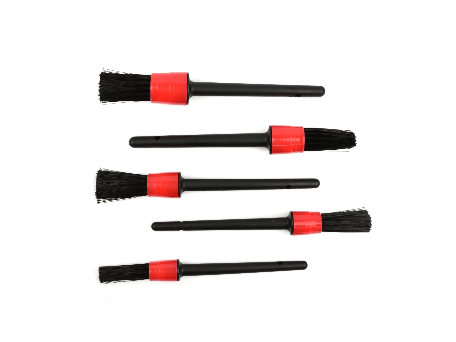Spazzola di pulizia auto, spazzola per dettagli, detailing brush set, pulizia delicata e facile - uso universale - per cerchi, interni auto, motore, scarico, sedili, 5 pezzi