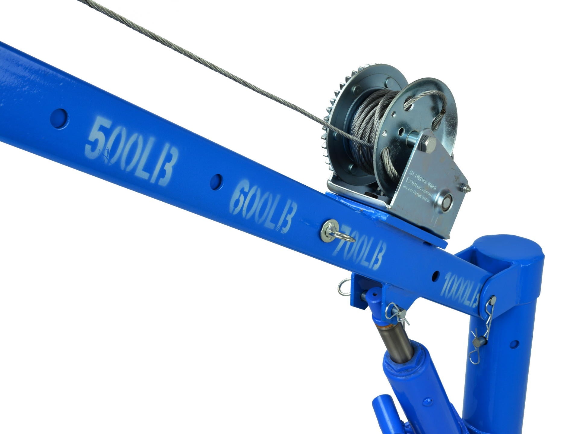 Gruetta per pick up idraulica con verricello max 450 kg, girevole a 360°, gru di sollevamento, piede massiccio per montaggio a terra, da 35 a 1330 mm, lunghezza del braccio da 78 a 130 cm (bloccabile in 4 lunghezze)
