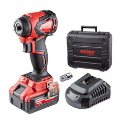 Avvitatore a impulsi con caricatore accumulatore 3/8–1/2 280 Nm 4 Ah Raider Industrial
