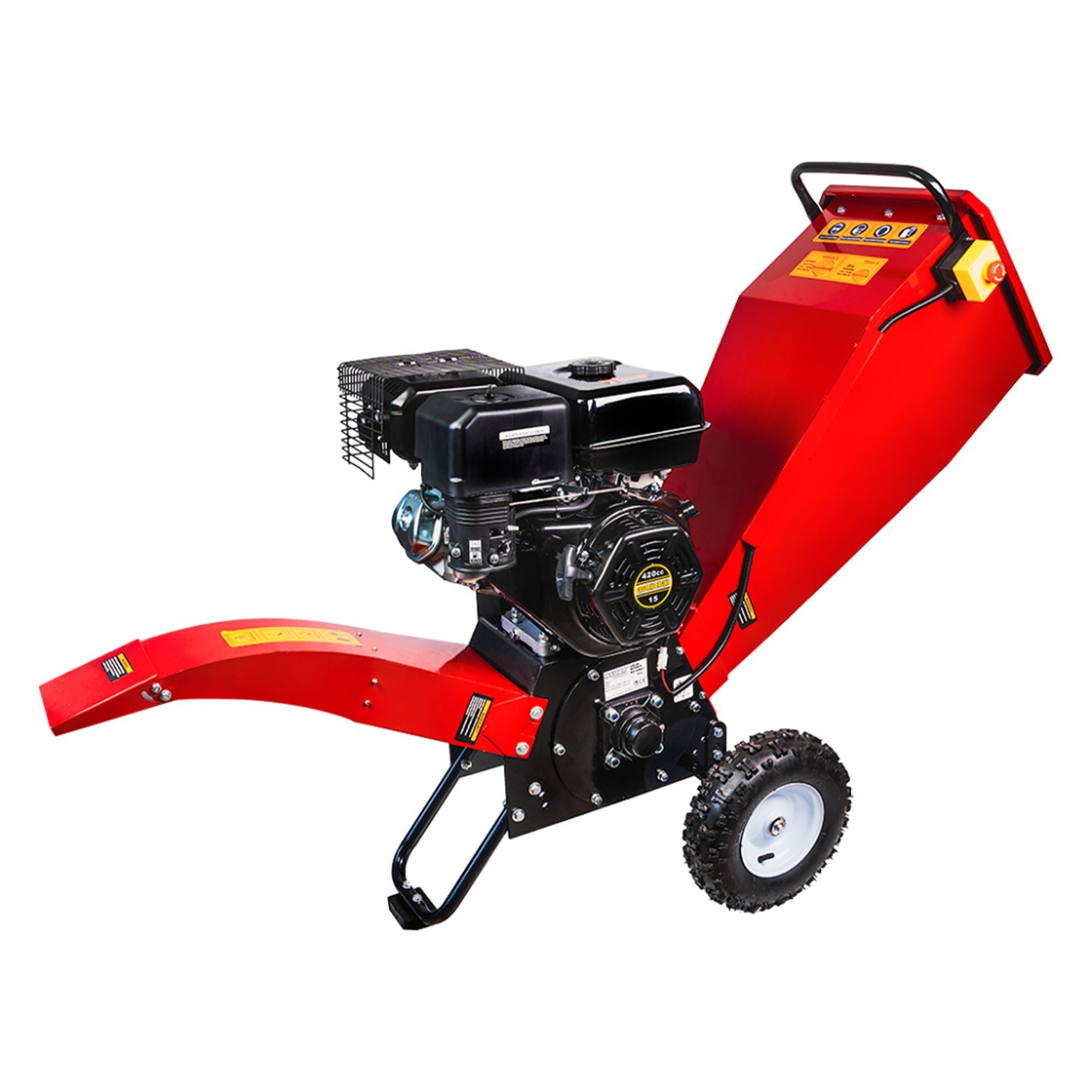 Cippatrice compatta a benzina trita rami e fusti 420 cc 8,6 kW, per produrre pezzi fino a 100 mm di diametro, portatile, leggera e ben bilanciata, facile da riporre, biotrituratore a scoppio