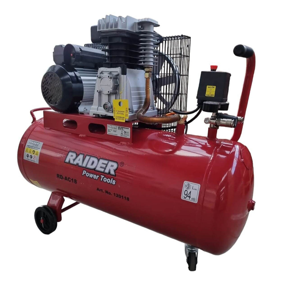 Compressore d'aria portatile per pneumatici 220 V, gonfiatore per pneumatici, 100 litri, 3 HP 320 l/min  8 bar, per suv camion, auto bici, palloni, materassi ad, barche gonfiabili, per uso non  Raider