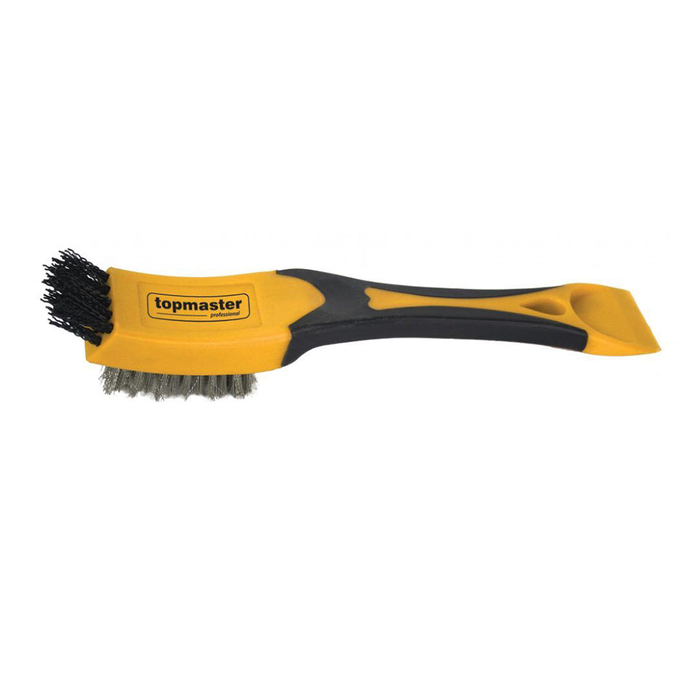 Spazzola metallica, spazzola in acciaio inox con manico, 5 x 9 Topmaster