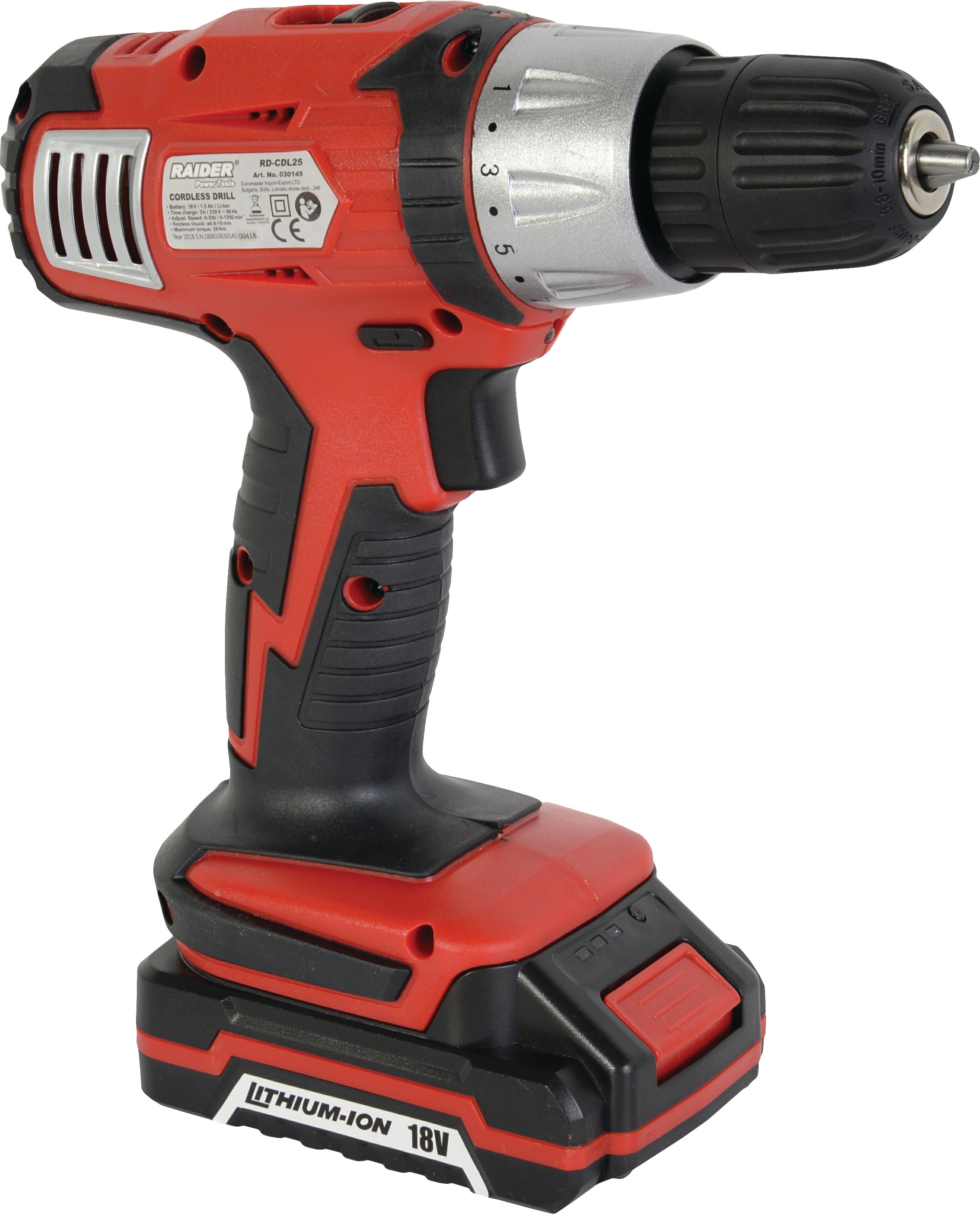 Trapano avvitatore a batteria Li-ion 18v Raider