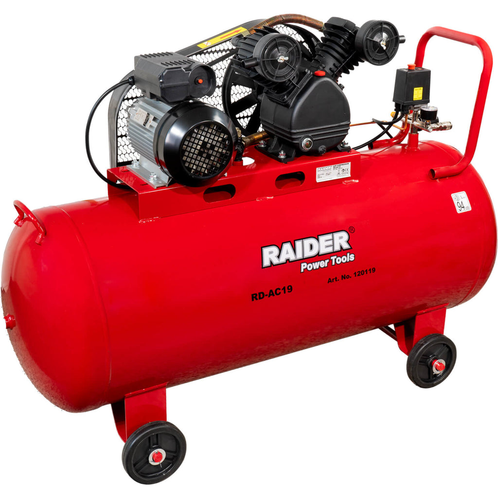Compressore d'aria da 230 V, gonfiatore per pneumatici,kit di gonfiaggio per pneumatici 200 litri, 250 l/min, 8 bar, pompa d'aria fuoristrada per suv, camion,  auto, biciclette, palloni, materassi ad aria, barche gonfiabili, Raider RD-AC19
