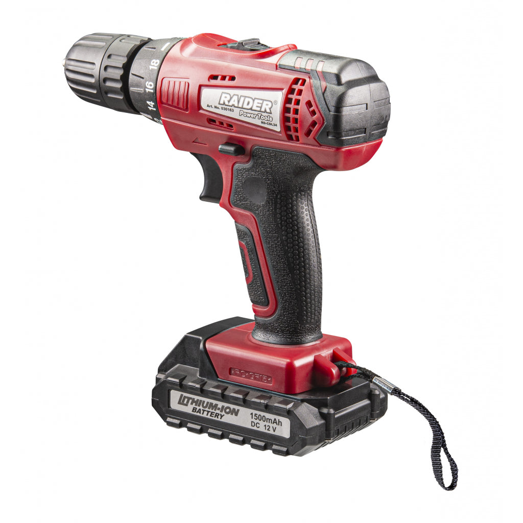 Trapano avvitatore a batteria 12v 2 x 1.5ah Raider Rd-Cdl34