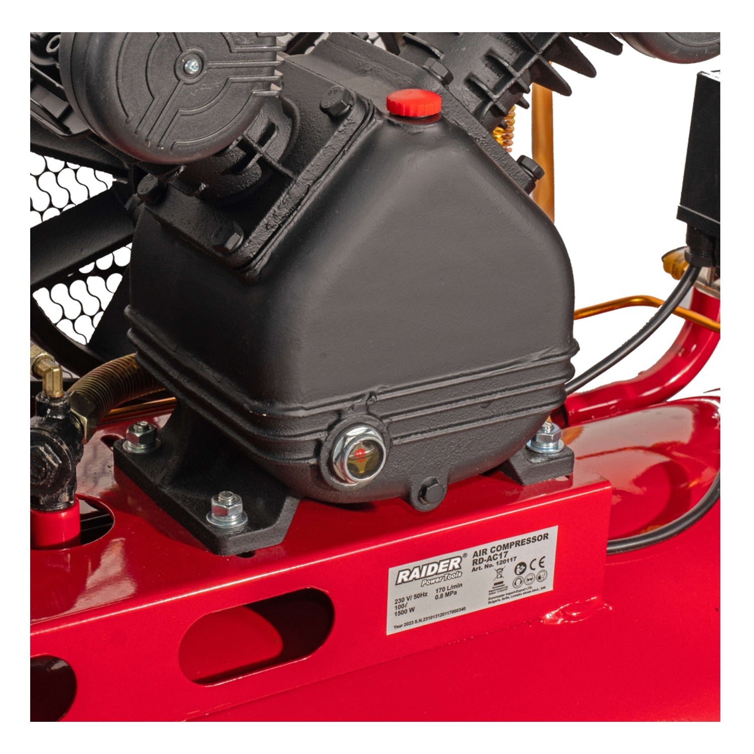 Compressore d'aria da 220 V, gonfiatore per pneumatici a doppio cilindro,kit di gonfiaggio per pneumatici 100 l, 2 HP, 170 l/min 2 pistoni, 8 bar,pompa d'aria fuoristrada per suv, camion auto biciclette palloni materassi ad aria, barche gonfiabili, Raider