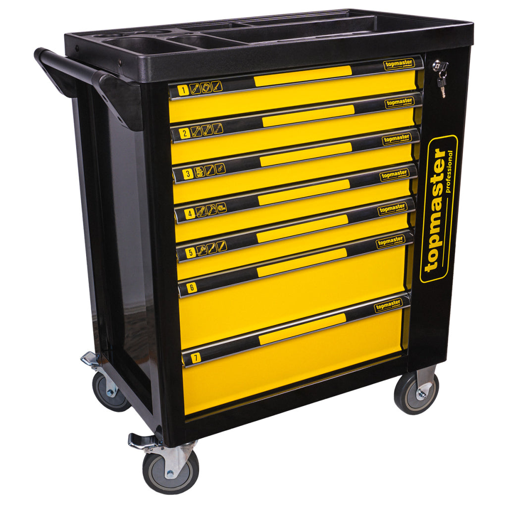 Carrello completo di attrezzi set 219 pezzi con 7 cassetti 5 scomparti e ruote da officina