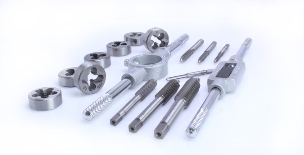 16 pezzi set maschio e filiera per filettatura in acciaio con dimensioni metriche M3–M12, kit filiera per taglio filettatrice manuale per fai da te a casa, garage e officina