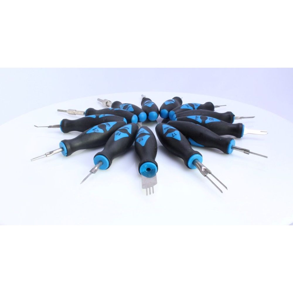 Strumenti di rimozione terminale, pins rimozione per auto elettrico connettore a crimpare, connettore per terminale elettrico rimuovi kit per auto, kit di strumenti per estrazione terminali, per cablaggio elettrico auto, 23 pezzi