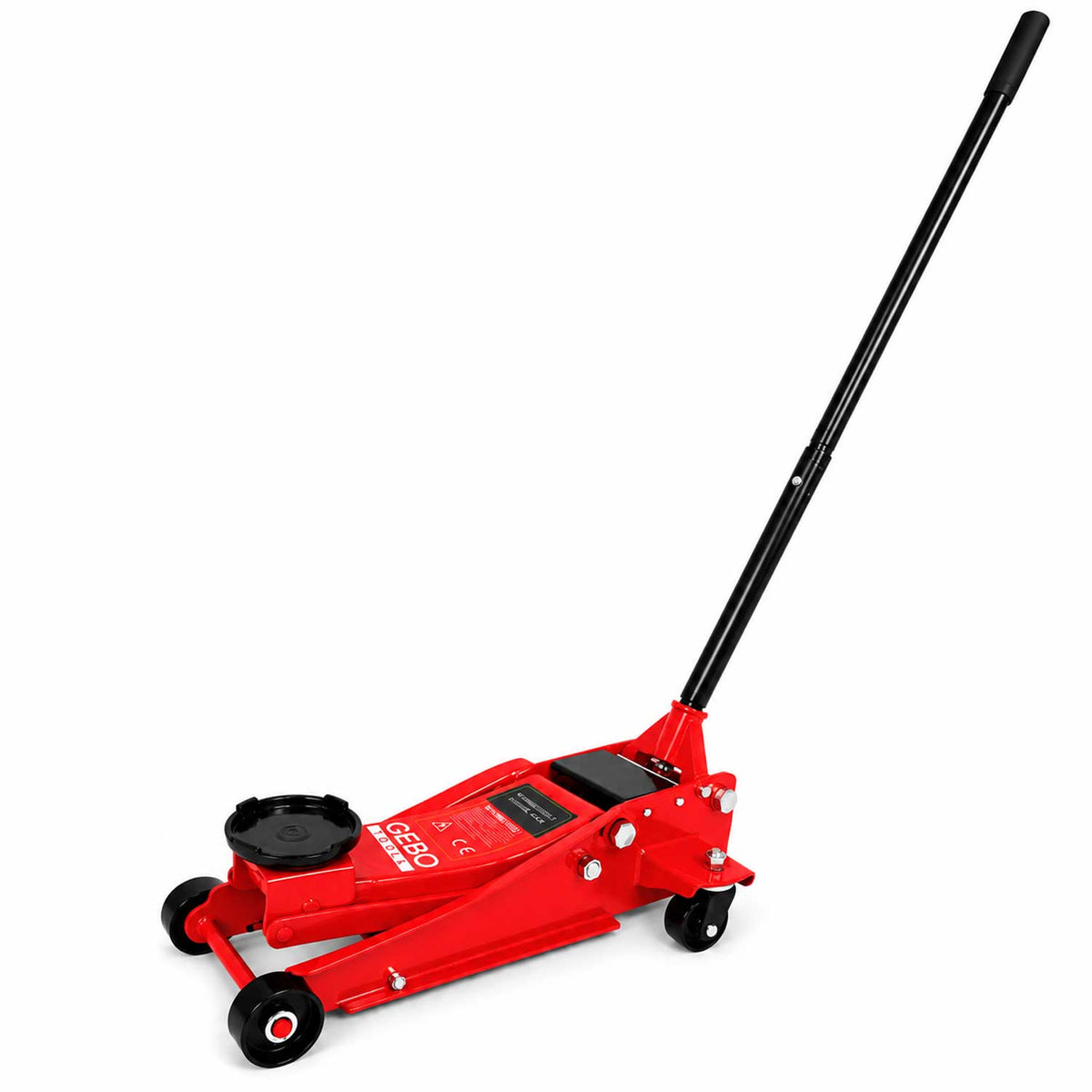 Cric a carrello sollevatore auto, martinetto idraulico professionale a carrello con profilo ribassato, 3 tonnellate, altezza di sollevamento 150-480 mm Gebo Tools
