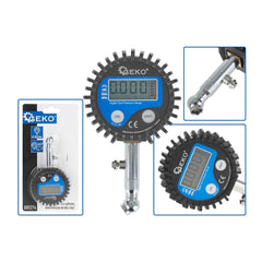 Manometro digitale per pneumatici, precisione professionale, 200 PSI, manometro pneumatico digitale, accessorio compressore aria con LCD, tubo in gomma per auto, Geko